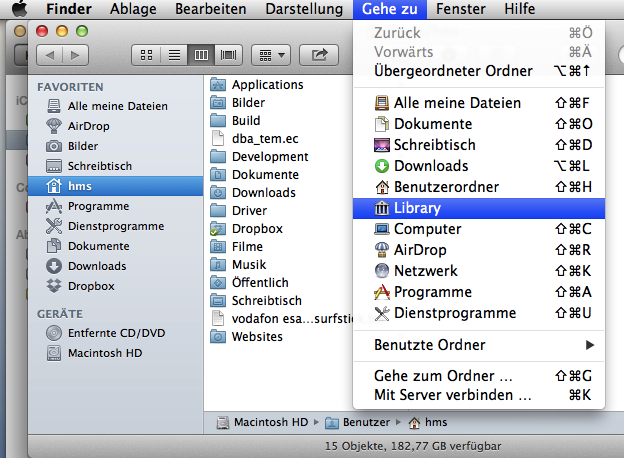 mac open library folder